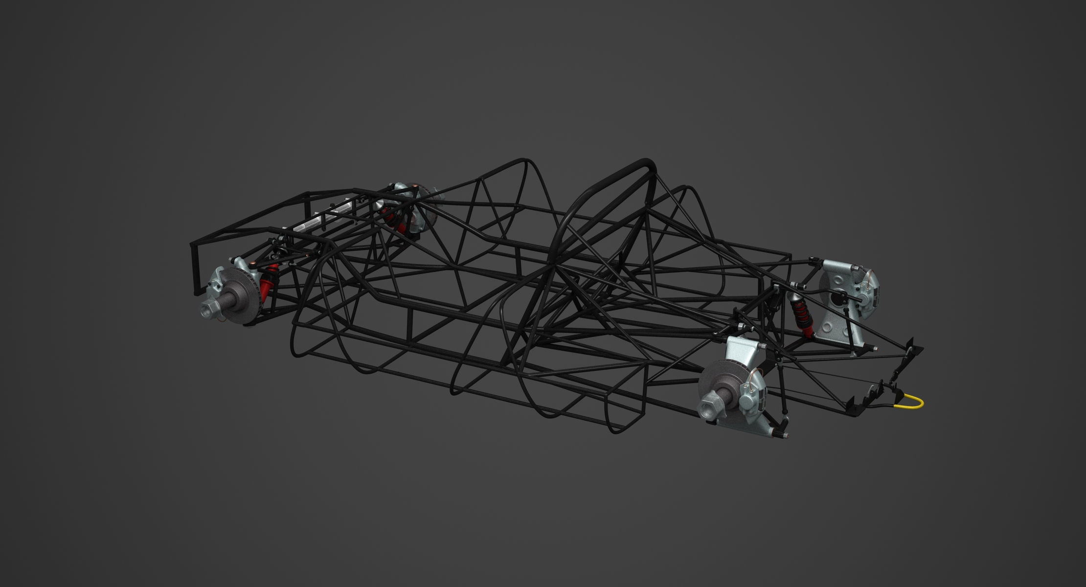 Ferrari 312 P Chassis Frame Undercarriage - Wheels Pack Bundle 3D Model Collection_30