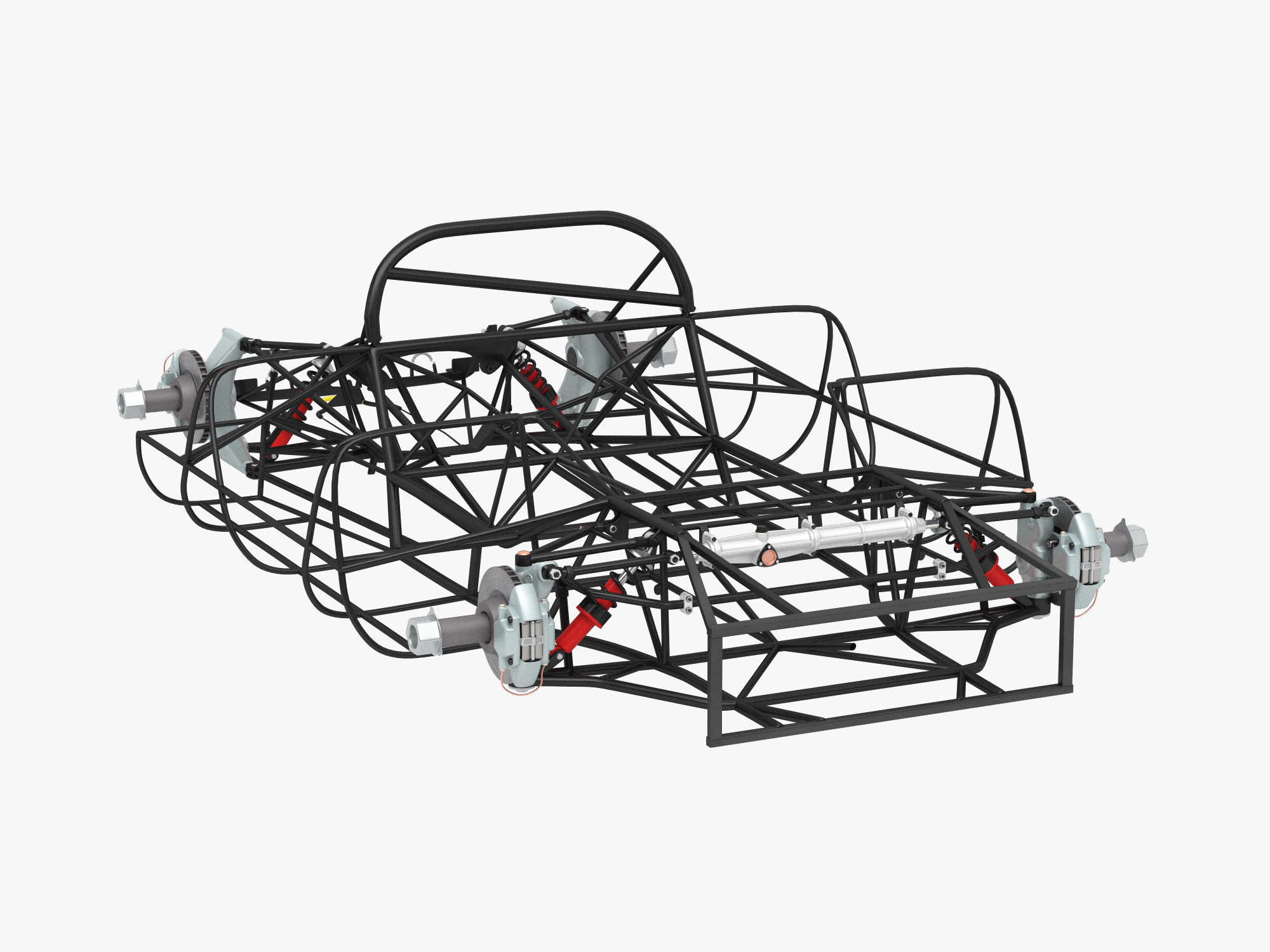 Ferrari 312 P Chassis Frame Undercarriage - Wheels Pack Bundle 3D Model Collection_8