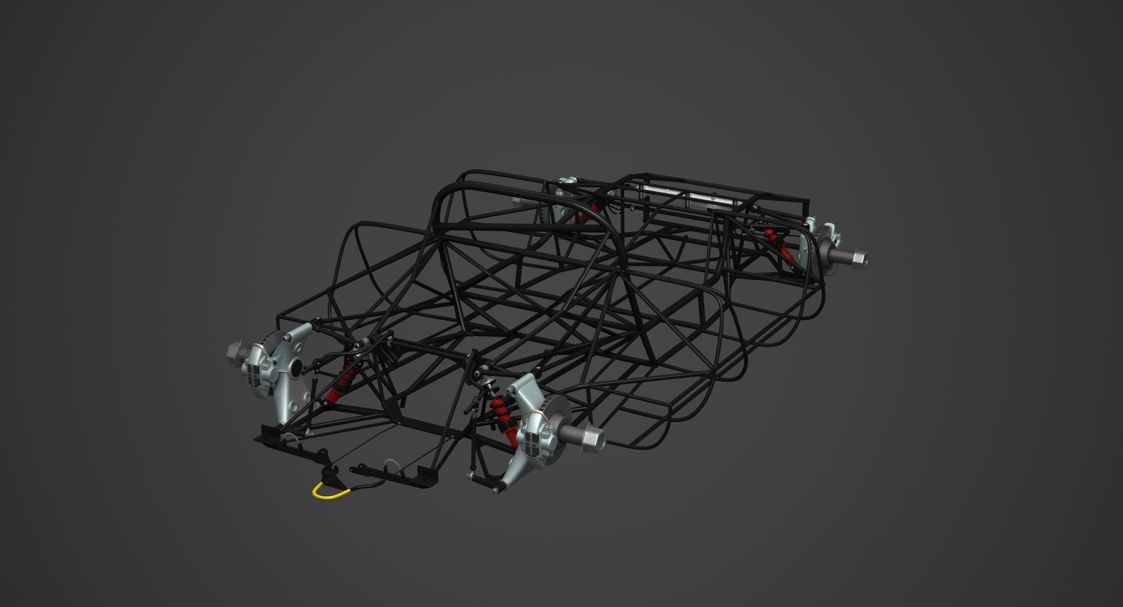 Ferrari 312 P Chassis Frame Undercarriage - Wheels Pack Bundle 3D Model Collection_27