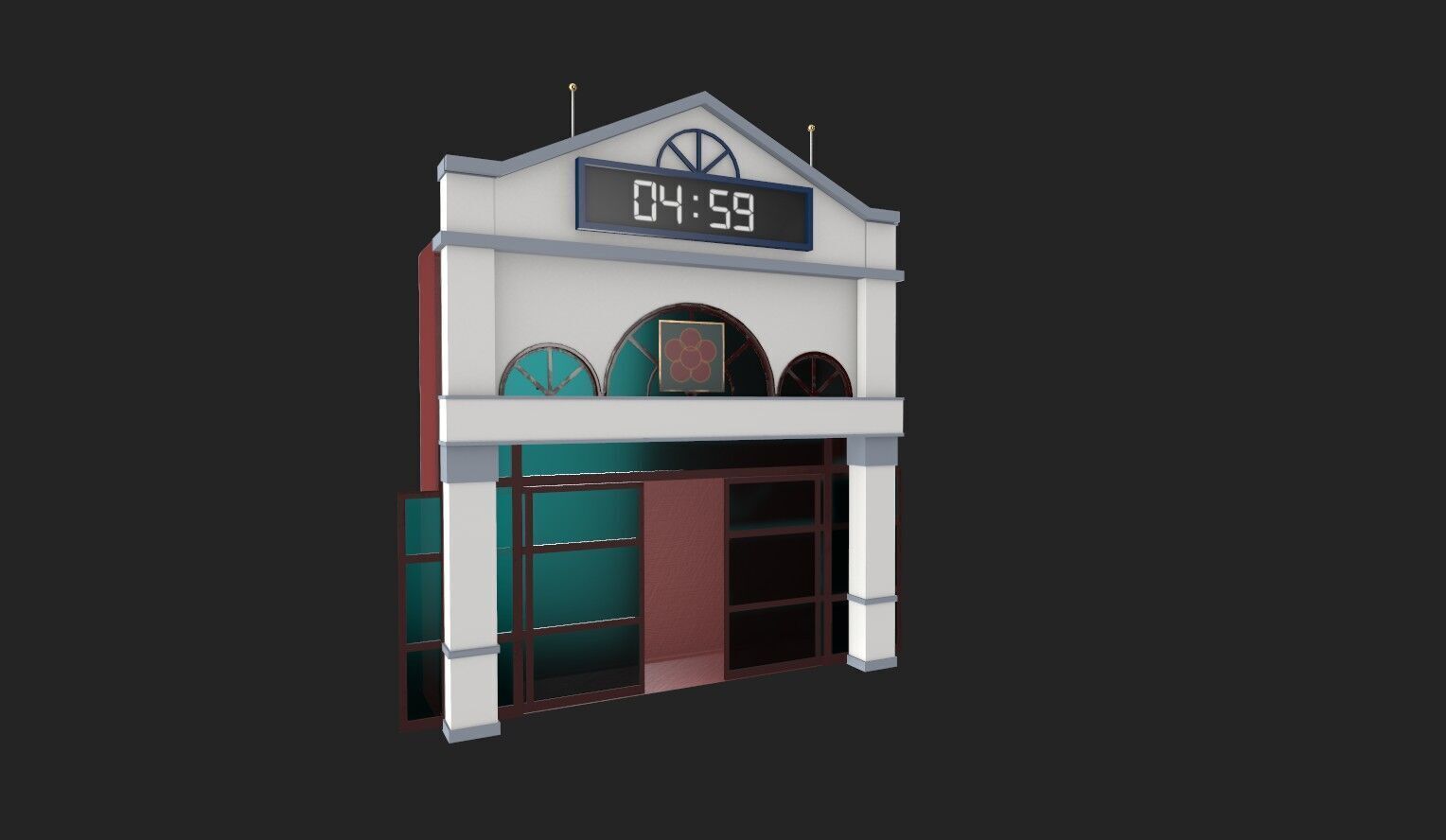 Squid Game Six Legged Pentathlon Game Level Low-poly 3D model_11