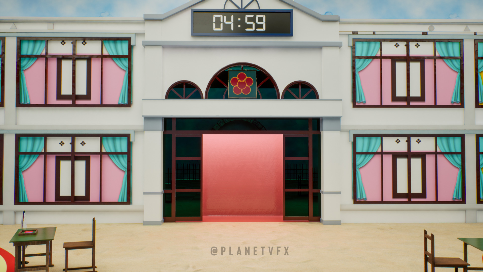 Squid Game Six Legged Pentathlon Game Level Low-poly 3D model_2