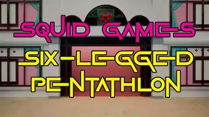 Squid Game Six Legged Pentathlon Game Level Low-poly 3D model