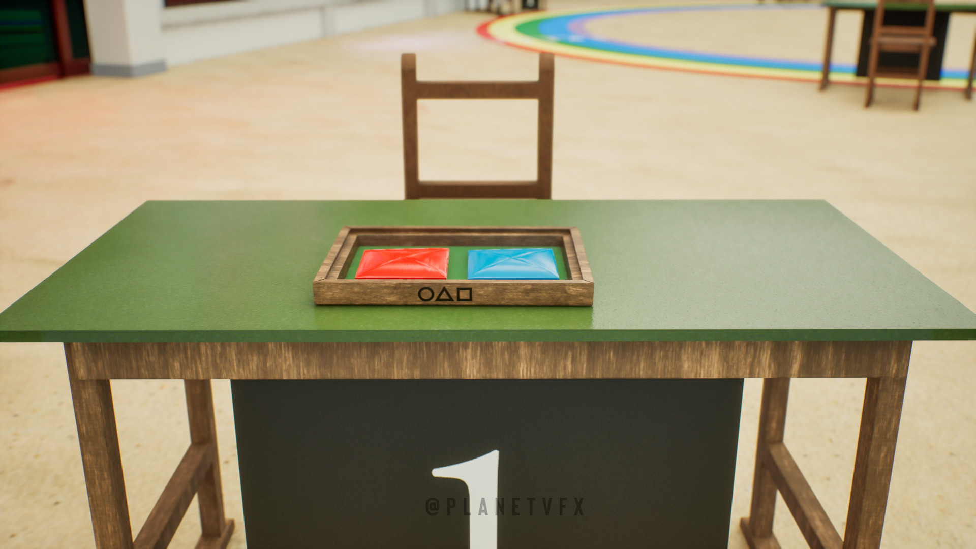 Squid Game Six Legged Pentathlon Game Level Low-poly 3D model_5