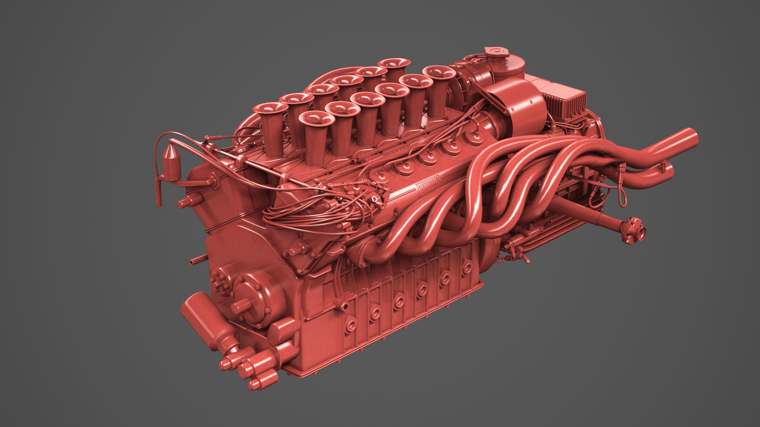 Ferrari 312 P Chassis Frame Undercarriage - Engine Pack Bundle 3D Model Collection_32