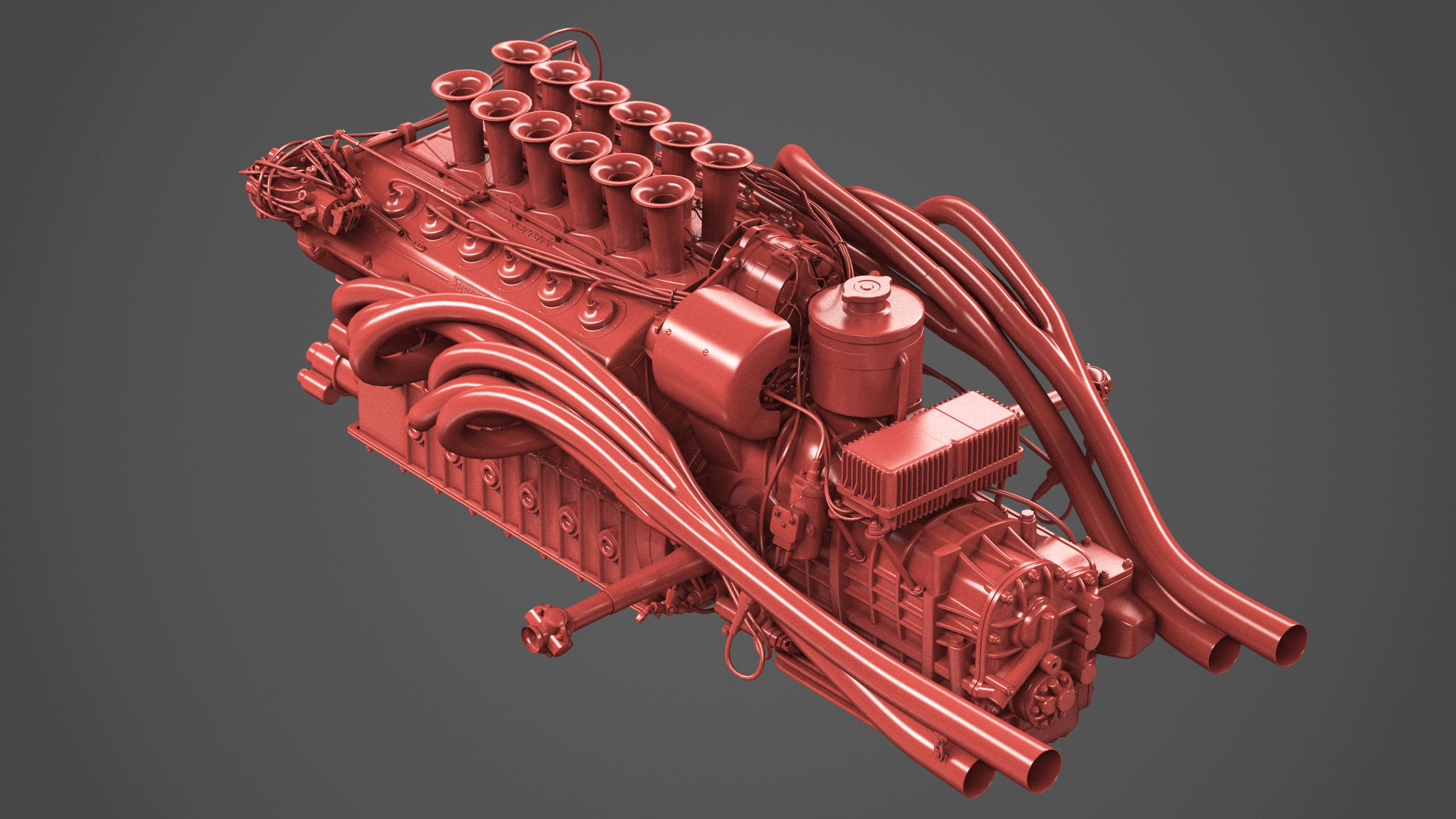 Ferrari 312 P Chassis Frame Undercarriage - Engine Pack Bundle 3D Model Collection_34