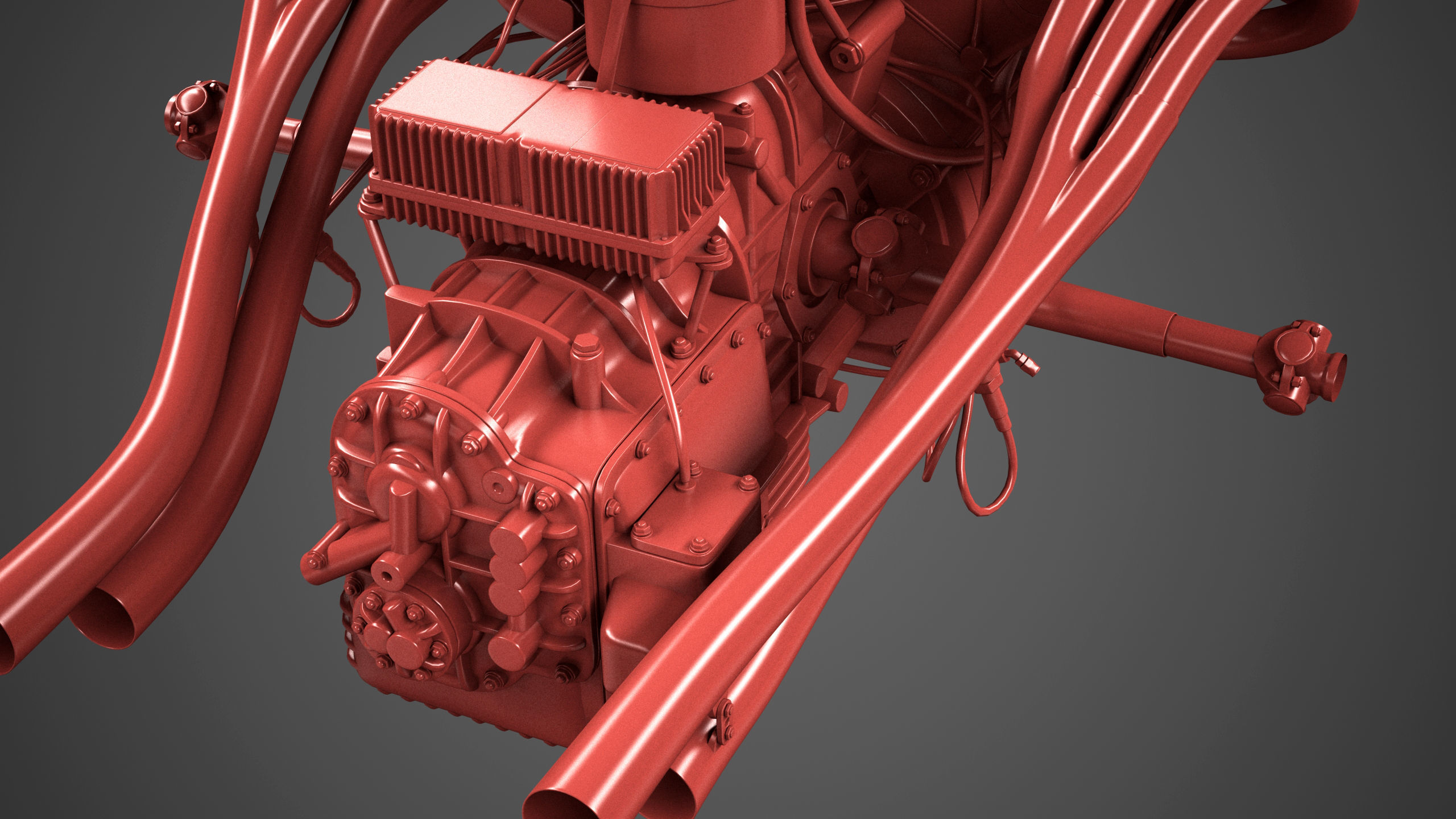 Ferrari 312 P Chassis Frame Undercarriage - Engine Pack Bundle 3D Model Collection_41