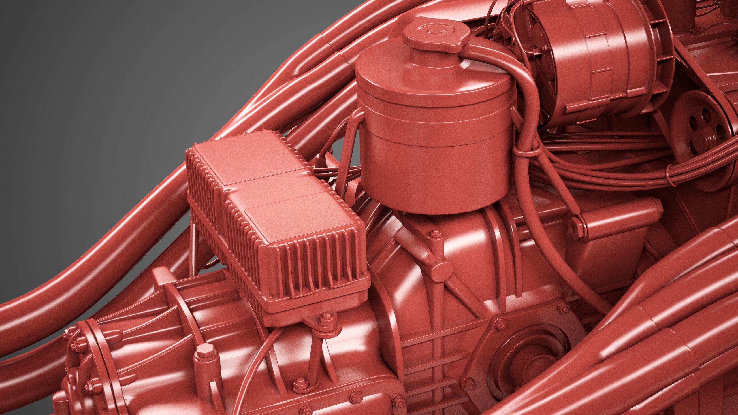 Ferrari 312 P Chassis Frame - Engine - Wheels Pack Bundle 3D Model Collection_44