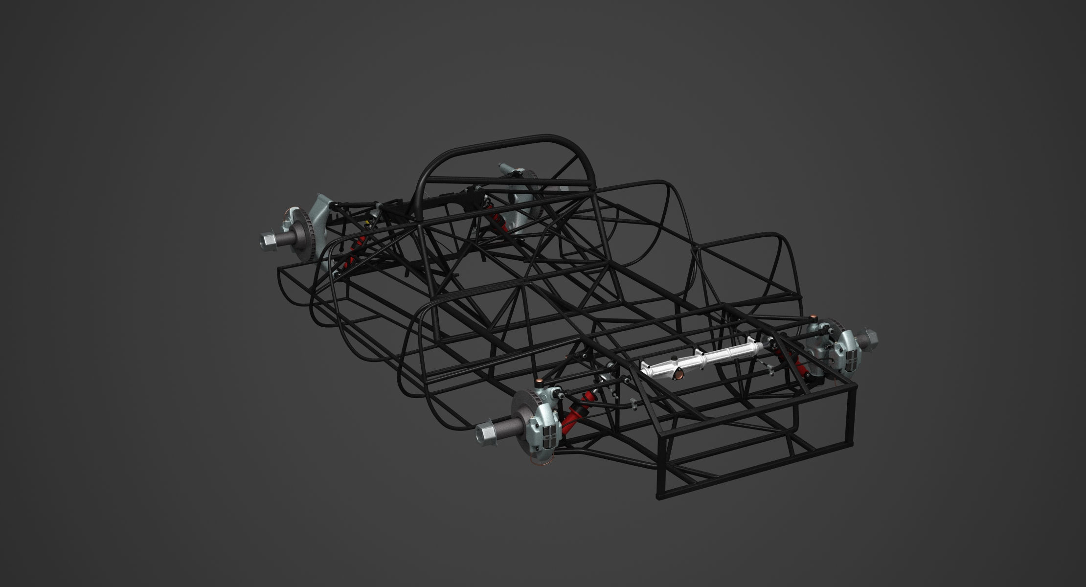 Ferrari 312 P Chassis Frame - Engine - Wheels Pack Bundle 3D Model Collection_7