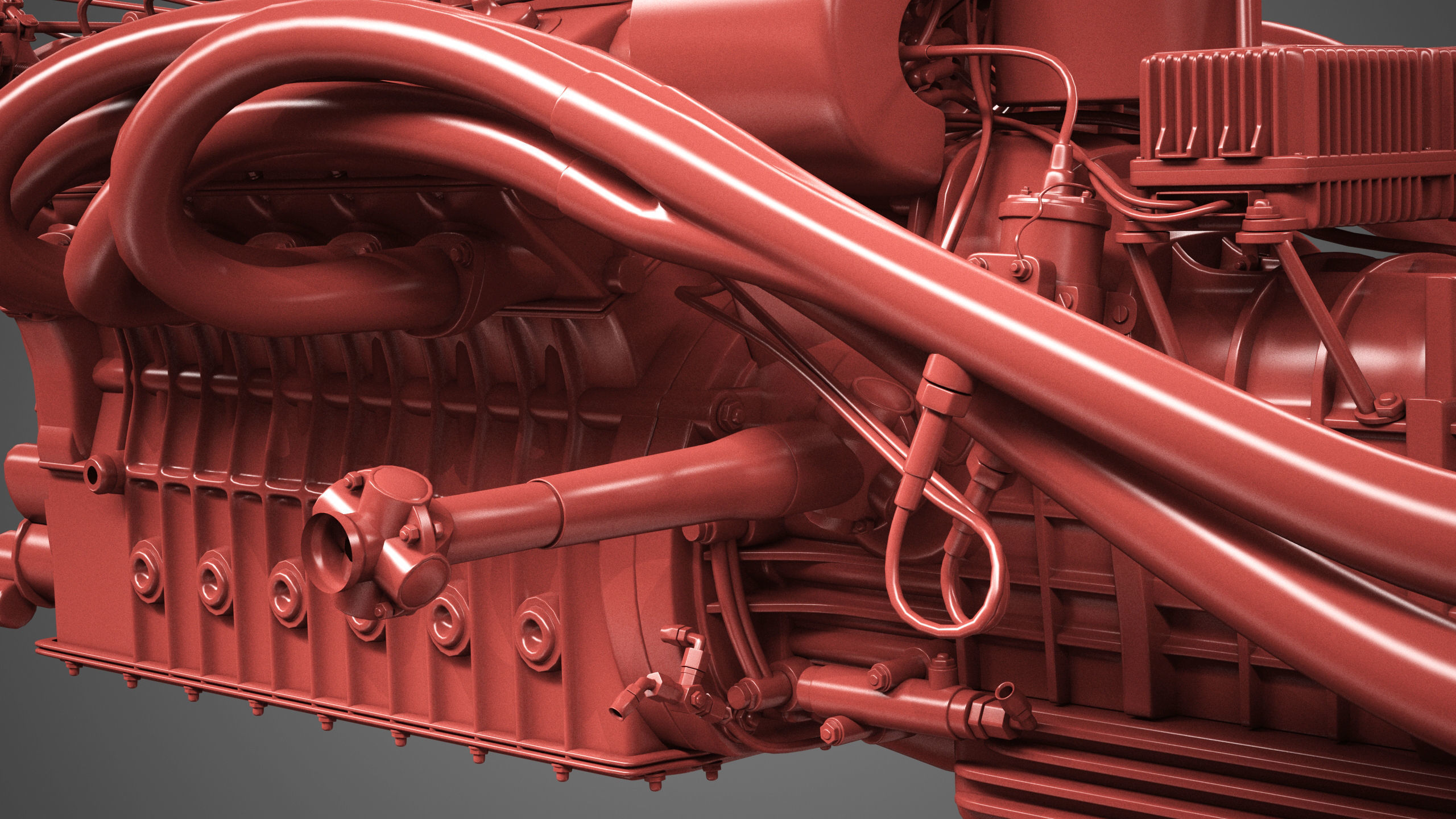 Ferrari 312 P Chassis Frame - Engine - Wheels Pack Bundle 3D Model Collection_42