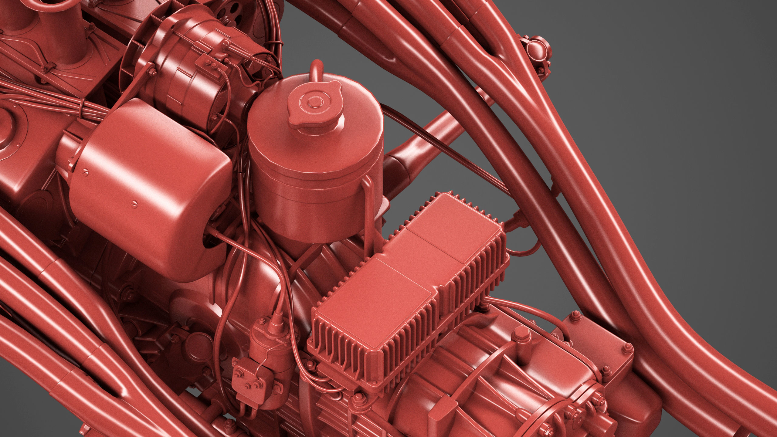 Ferrari 312 P Chassis Frame - Engine - Wheels Pack Bundle 3D Model Collection_45