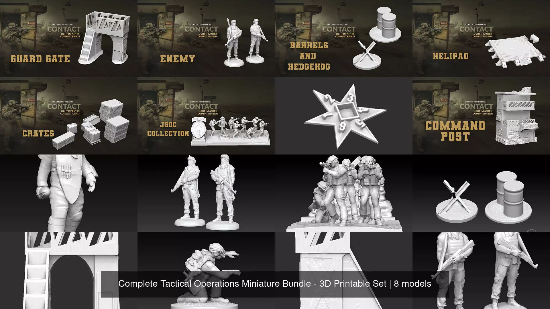 Complete Tactical Operations Miniature Bundle - 3D Printable Set 3D Model Collection_0