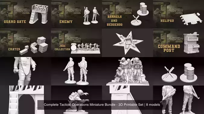 Complete Tactical Operations Miniature Bundle - 3D Printable Set 3D Model Collection