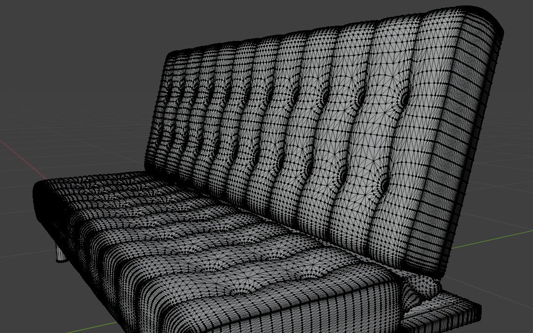Modern Convertible Sofa Bed 3D model_8