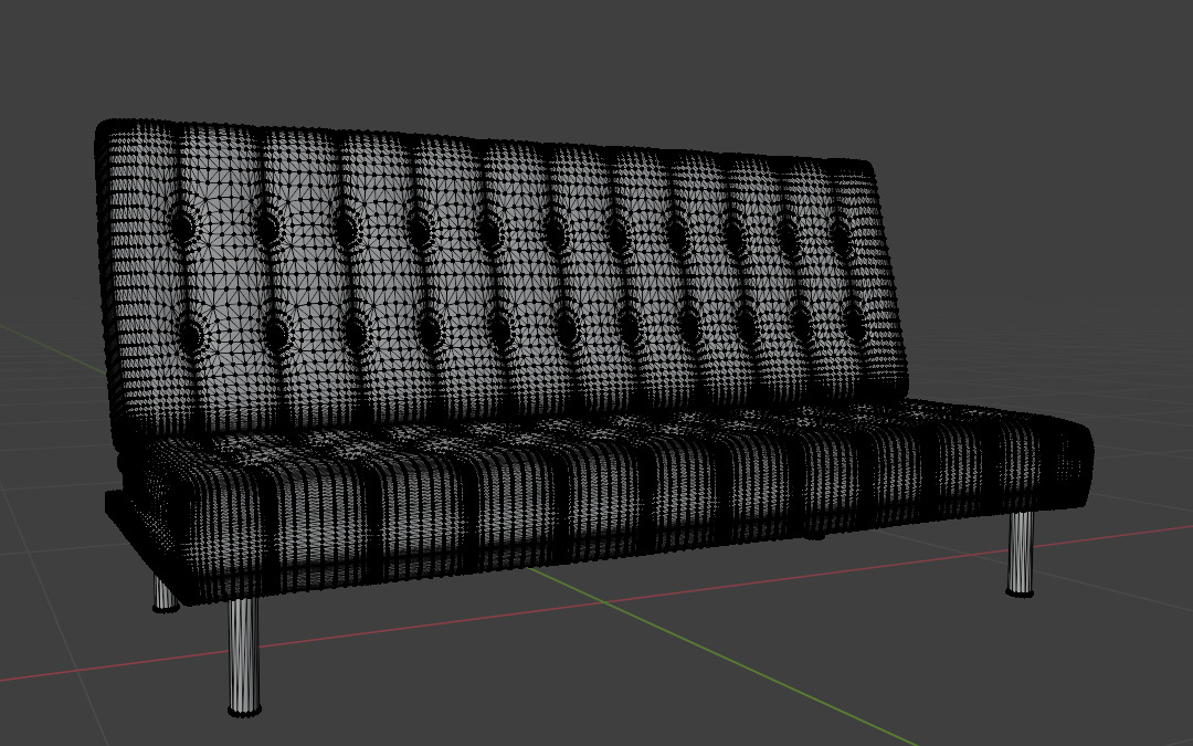 Modern Convertible Sofa Bed 3D model_6