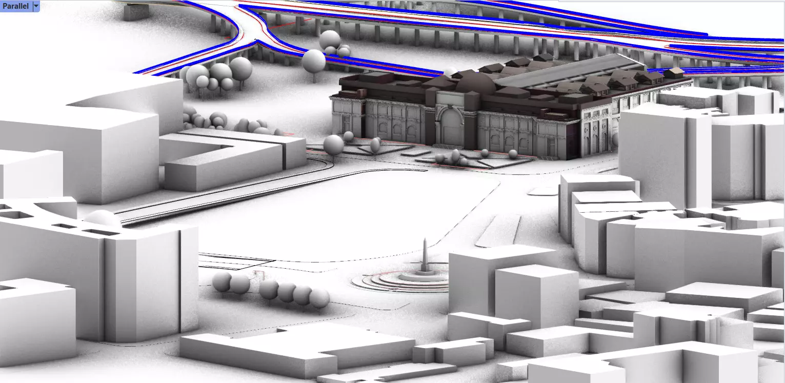 Tahrir Square and its surrounding districts 3D Model Low-poly 3D model_0