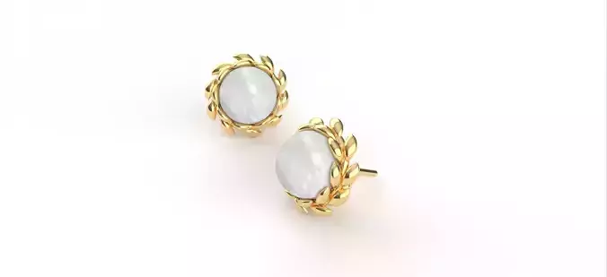 Leafy Pearl Earrings