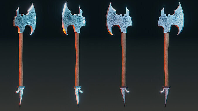 Viking axe Low-poly 3D model