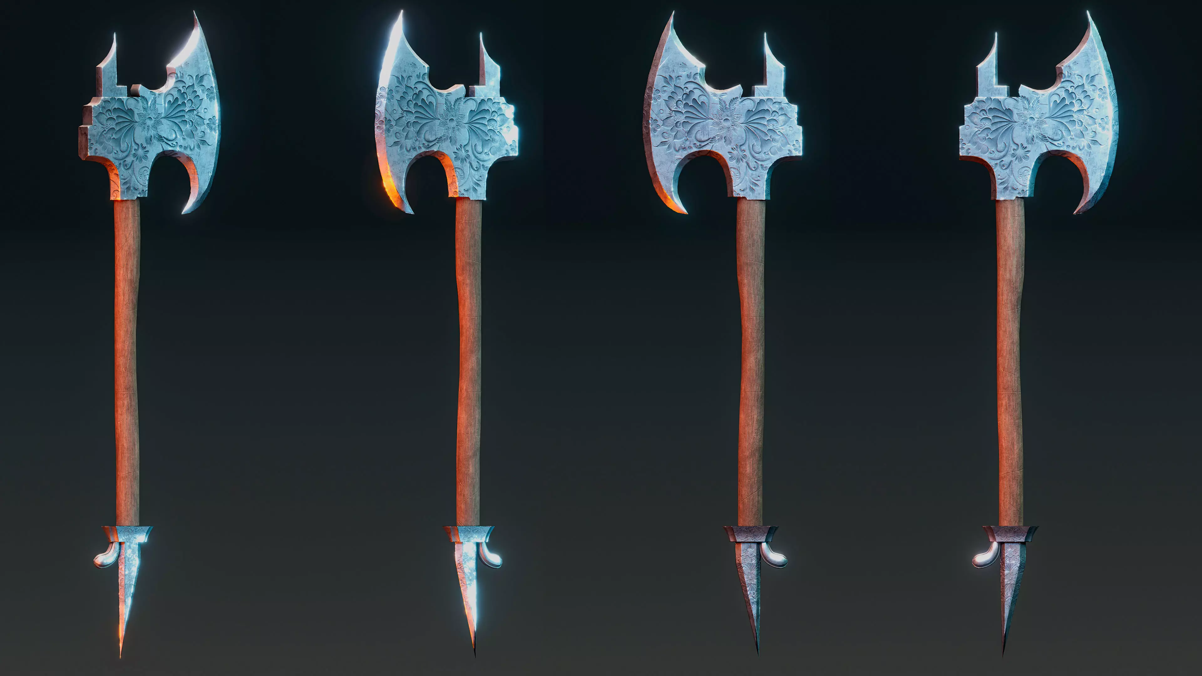 Viking axe Low-poly 3D model