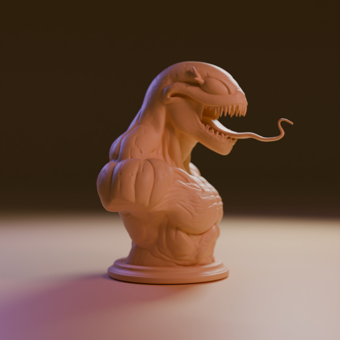 venom bust 3D print model_5