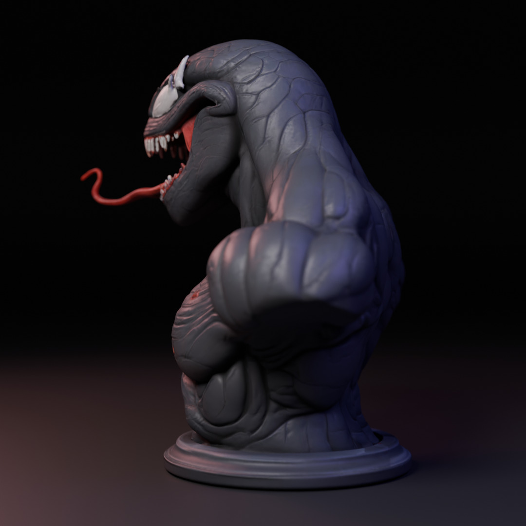 venom bust 3D print model_6