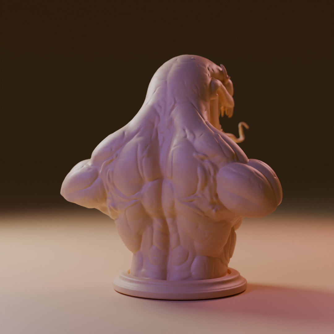 venom bust 3D print model_3