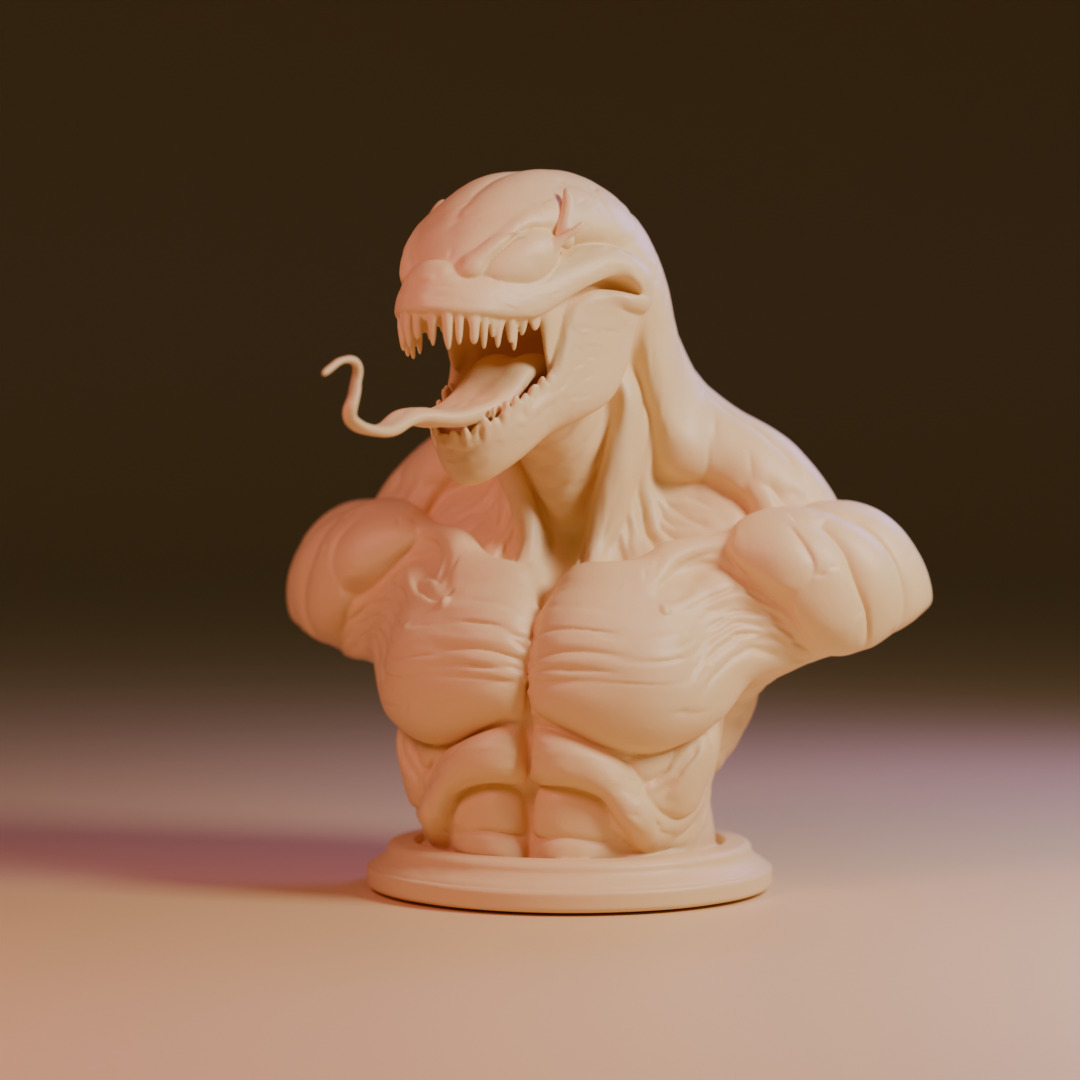 venom bust 3D print model_1