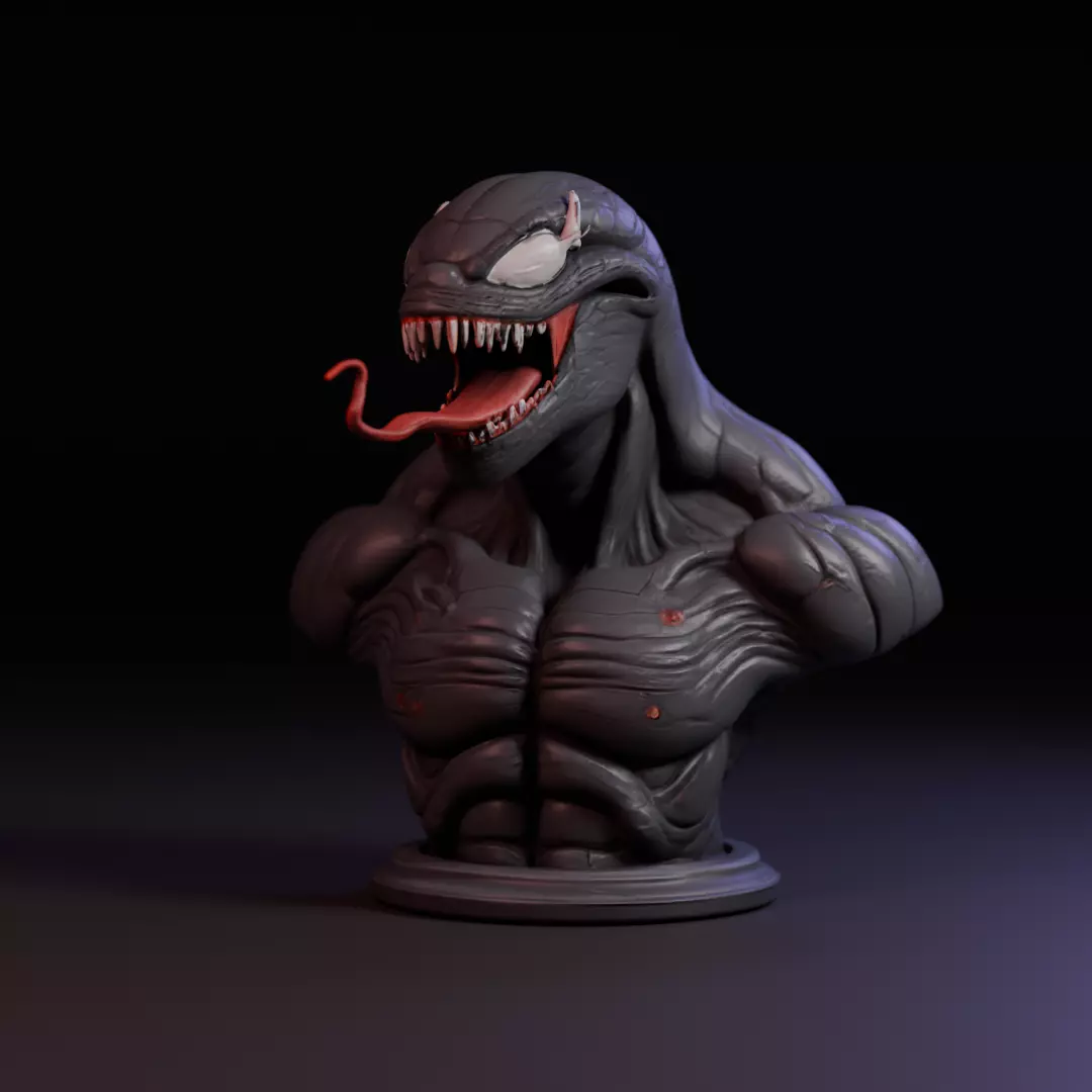 venom bust 3D print model_0