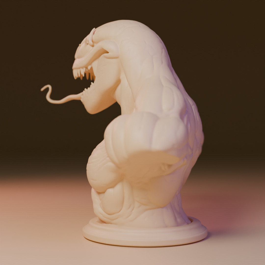 venom bust 3D print model_7