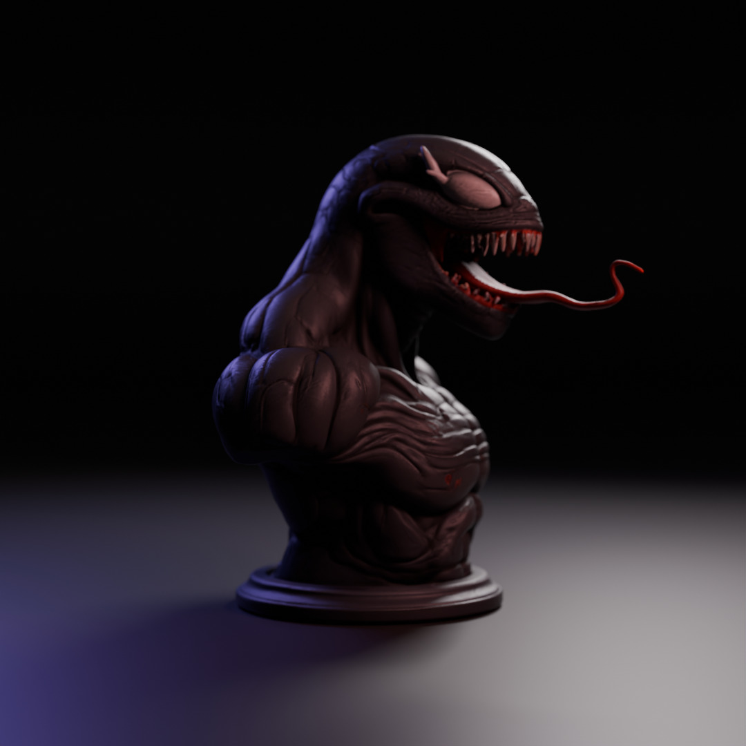 venom bust 3D print model_4