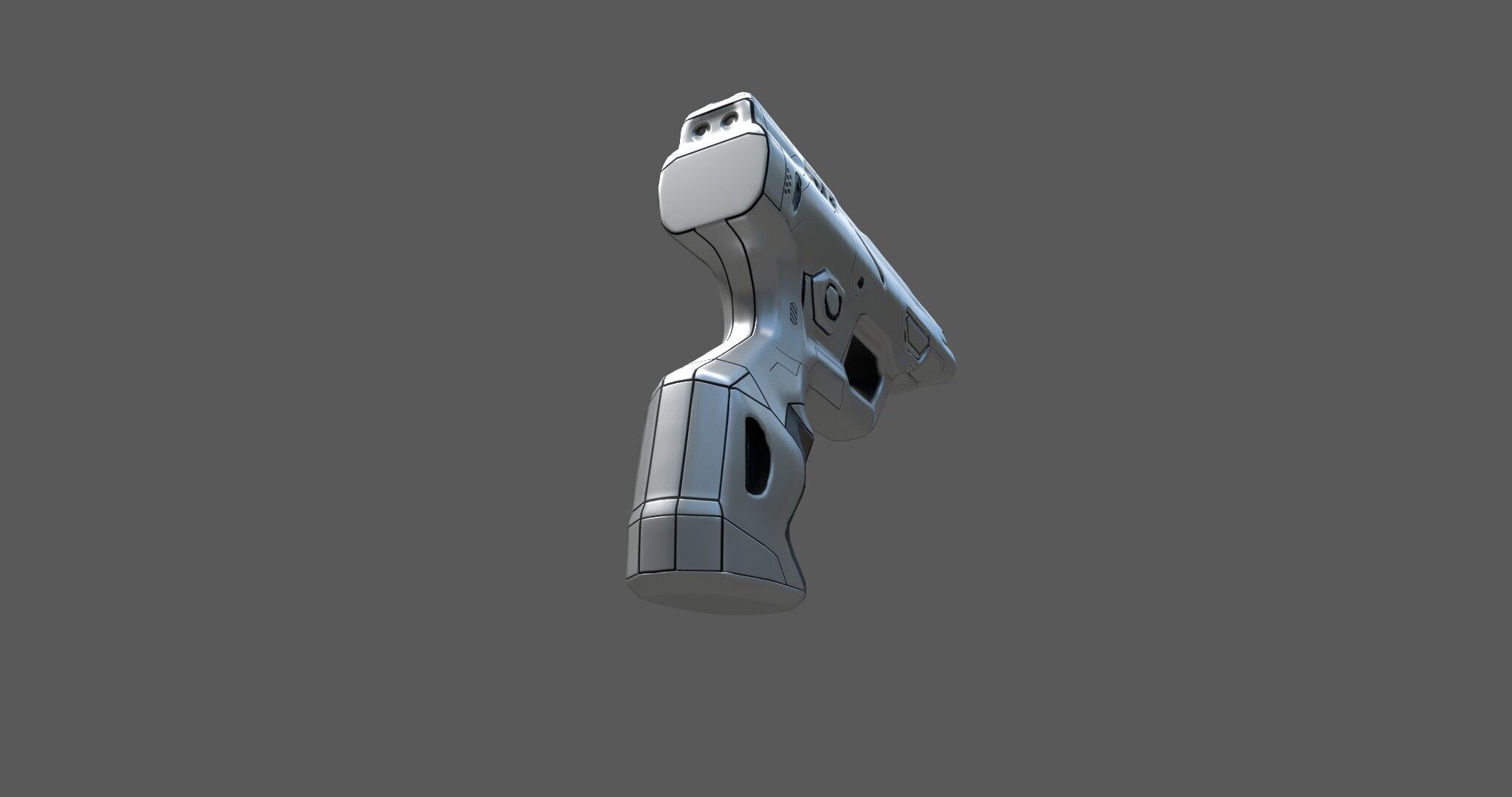 Futuristic Sci-Fi Pistol - Free 3D Model Free 3D model_8
