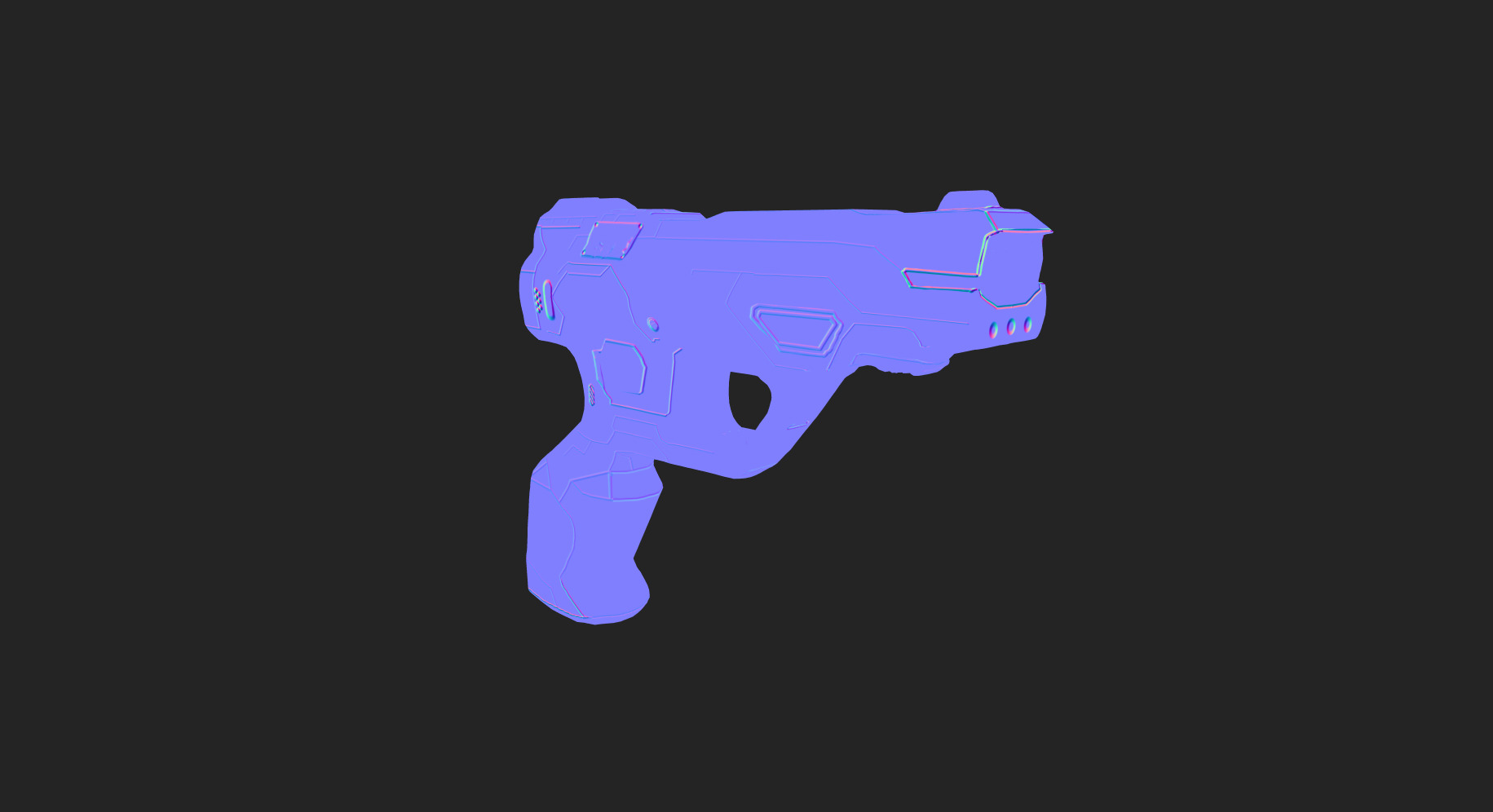 Futuristic Sci-Fi Pistol - Free 3D Model Free 3D model_20