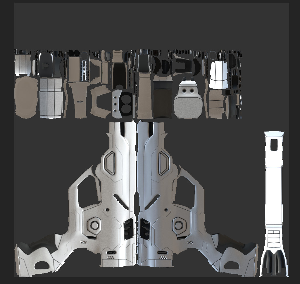 Futuristic Sci-Fi Pistol - Free 3D Model Free 3D model_21