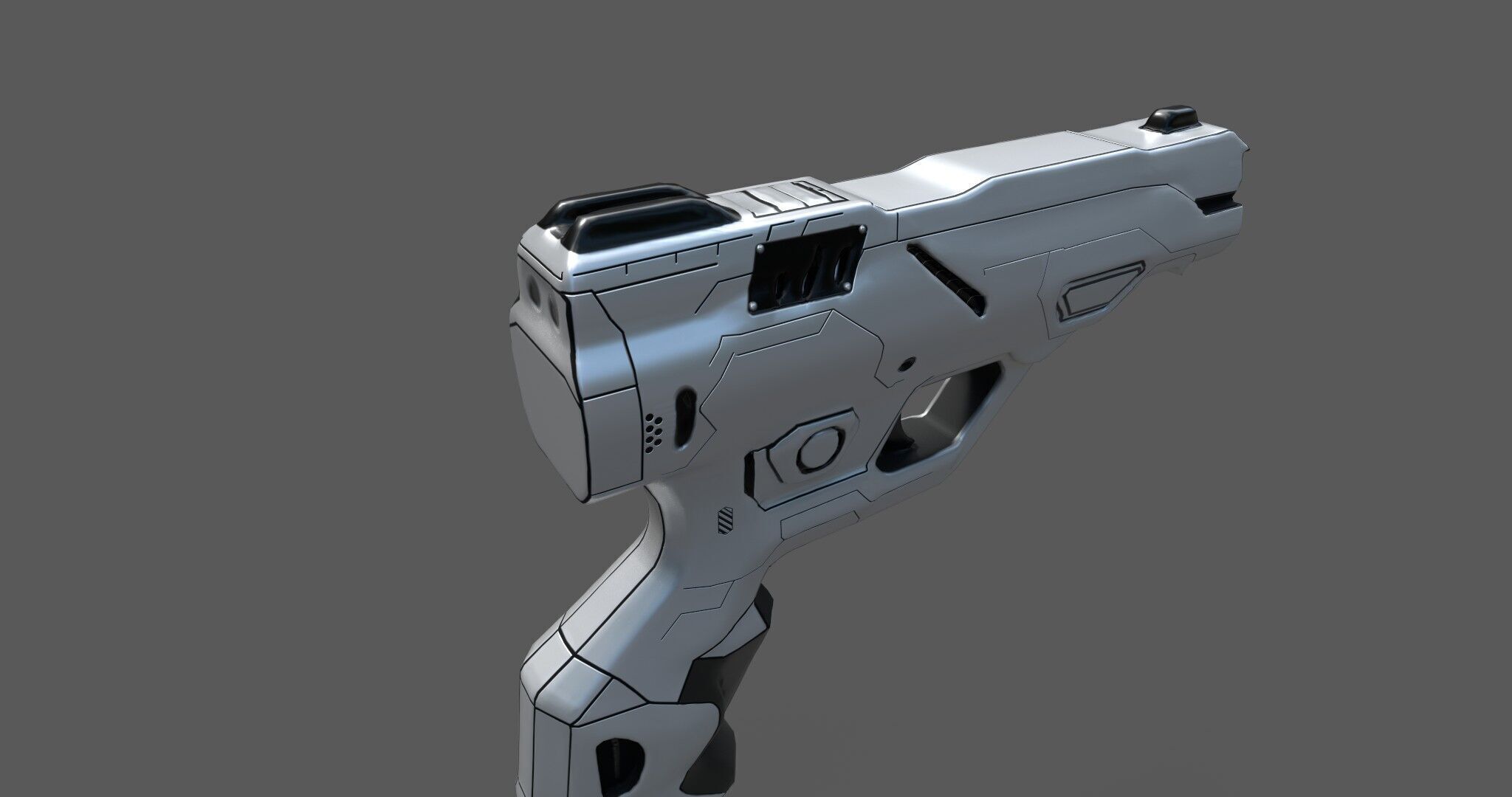 Futuristic Sci-Fi Pistol - Free 3D Model Free 3D model_9