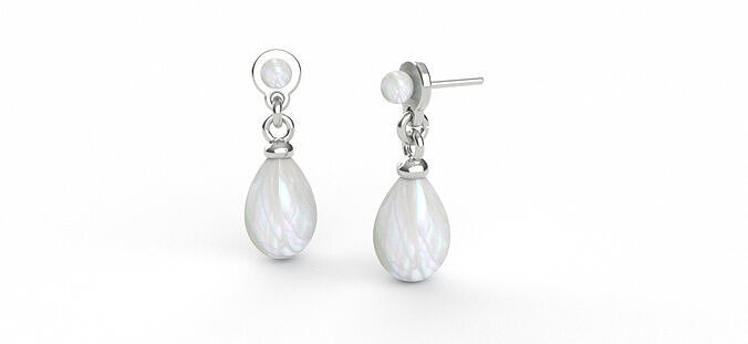 Pearl Drop Earrings 3D print model