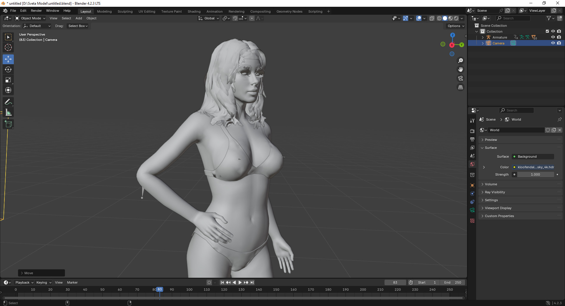 Valentina - Redhead Female 3D Model Low-poly 3D model_6