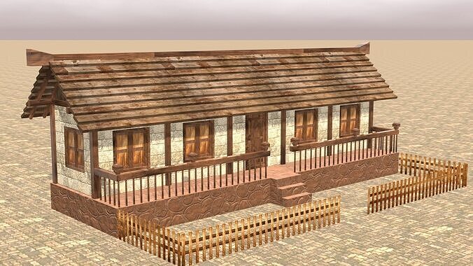 Complete Low Poly Medieval Housing Set for Fantasy Towns Low-poly 3D model 5