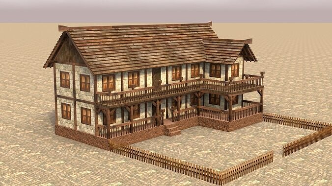 Complete Low Poly Medieval Housing Set for Fantasy Towns Low-poly 3D model 6