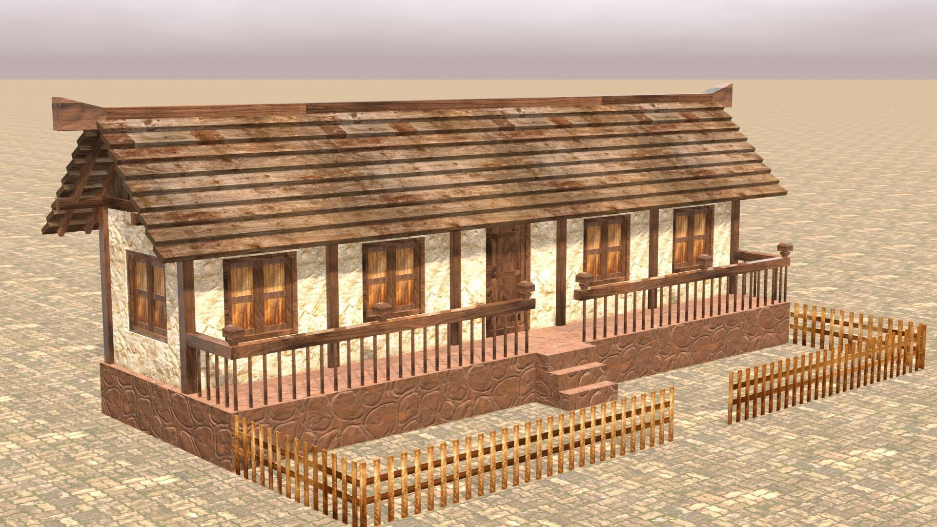 Authentic Low Poly Medieval House Pack for RPG Game Design Low-poly 3D model_4