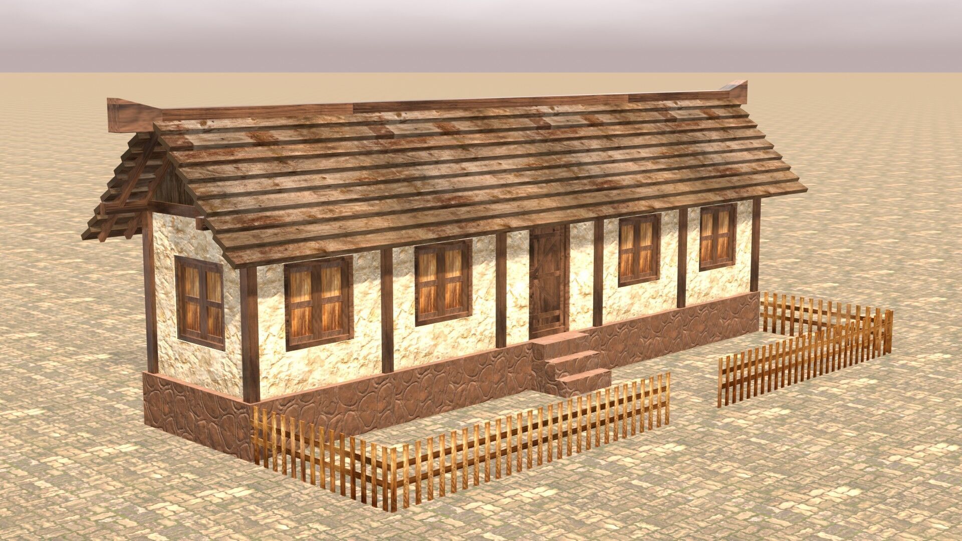 Authentic Low Poly Medieval House Pack for RPG Game Design Low-poly 3D model_3