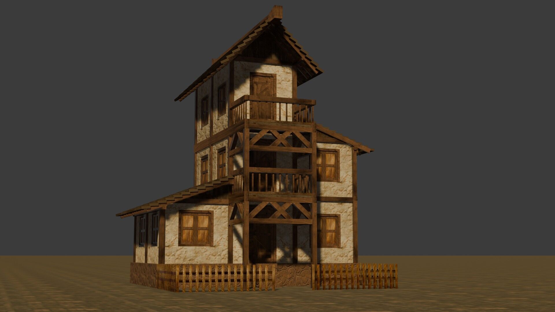 Authentic Low Poly Medieval House Pack for RPG Game Design Low-poly 3D model_2