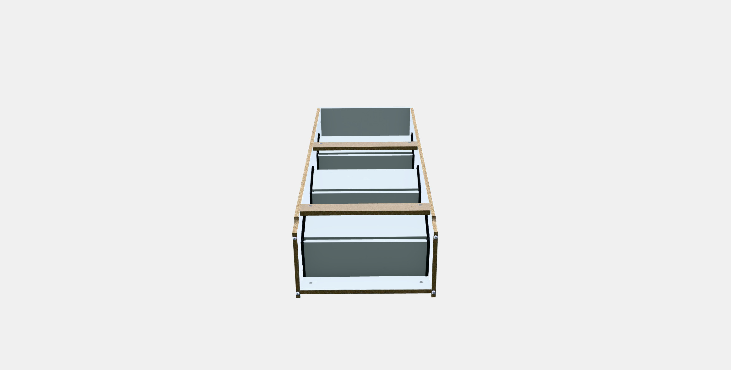 BISSA Shoe cabinet with 3 compartments Low-poly 3D model_6