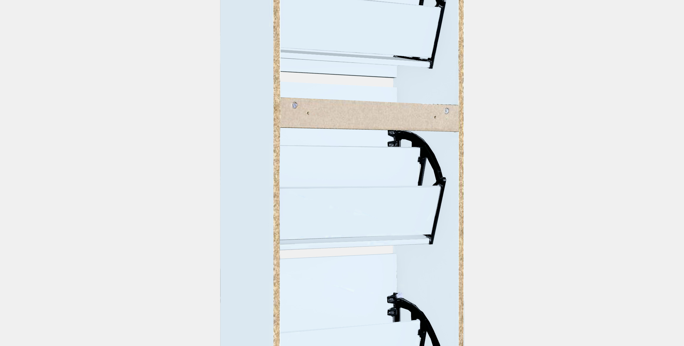 BISSA Shoe cabinet with 3 compartments Low-poly 3D model_4