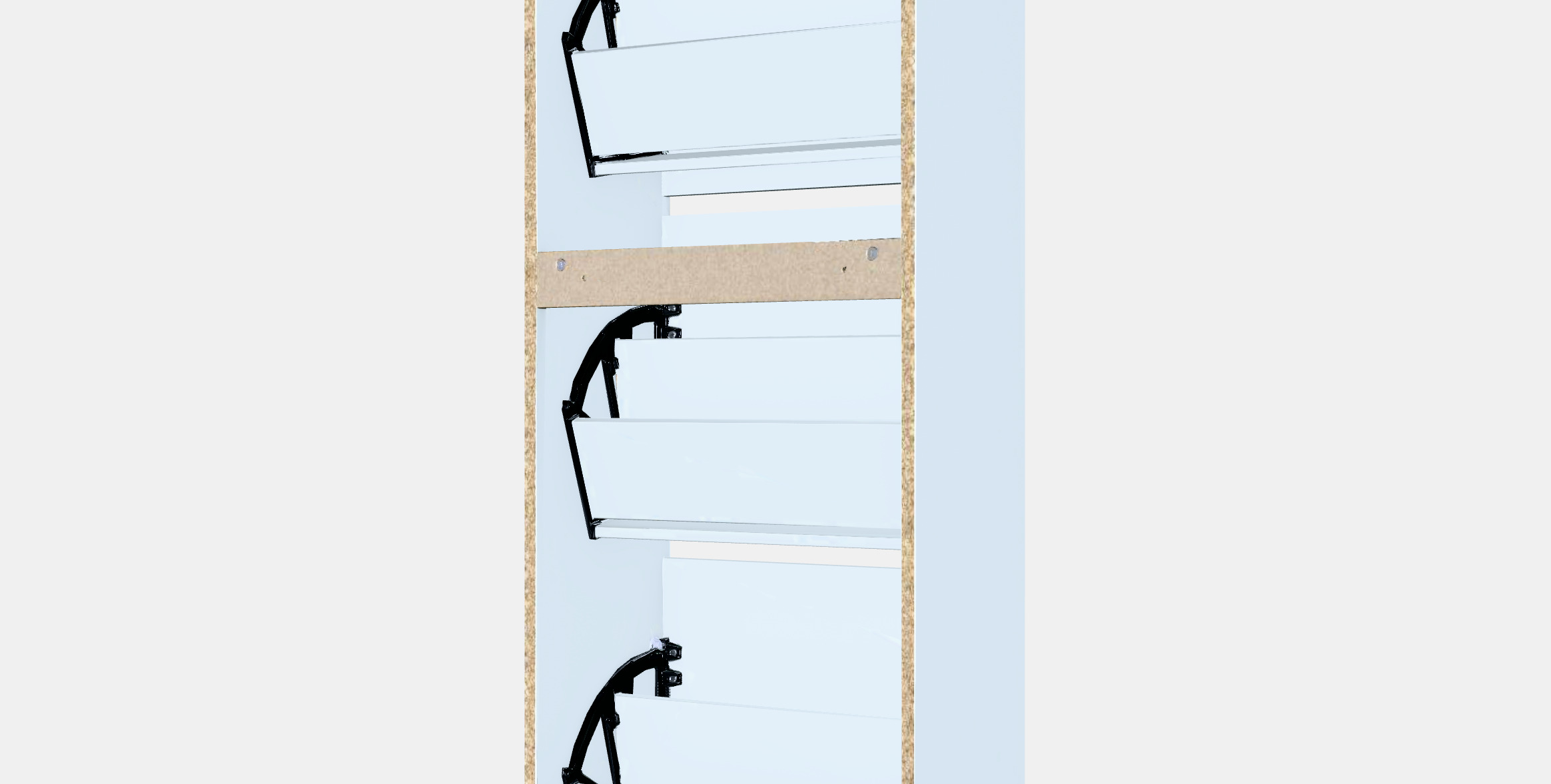 BISSA Shoe cabinet with 3 compartments Low-poly 3D model_7