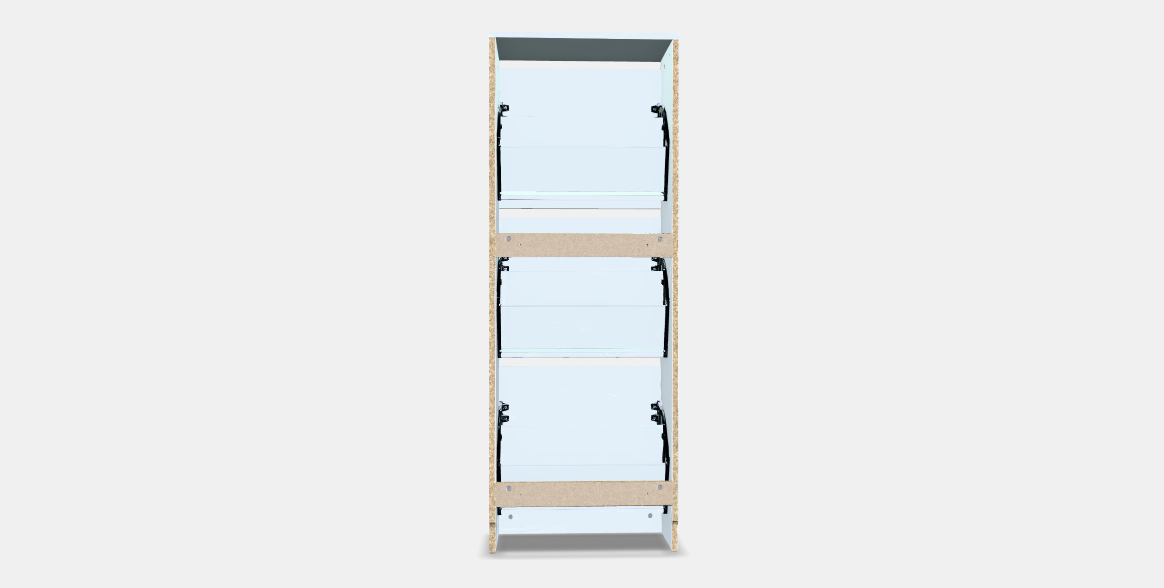 BISSA Shoe cabinet with 3 compartments Low-poly 3D model_13