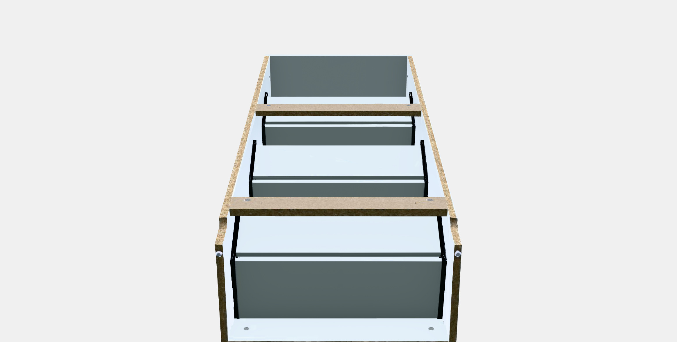 BISSA Shoe cabinet with 3 compartments Low-poly 3D model_11