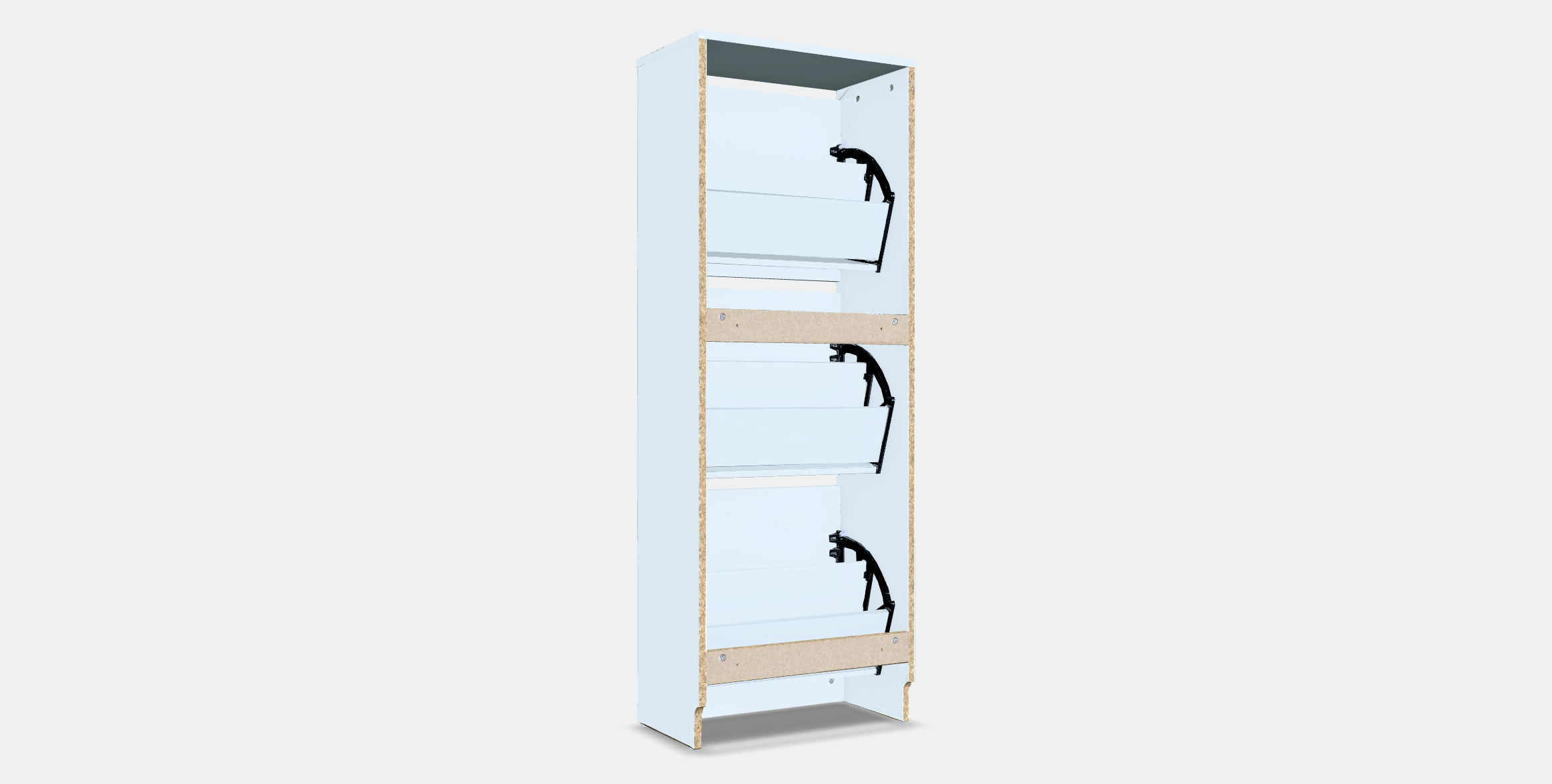 BISSA Shoe cabinet with 3 compartments Low-poly 3D model_15