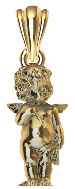 Vintage Cherub Baby Angel Heaven Wings Necklace Jewelry 3D print model_21