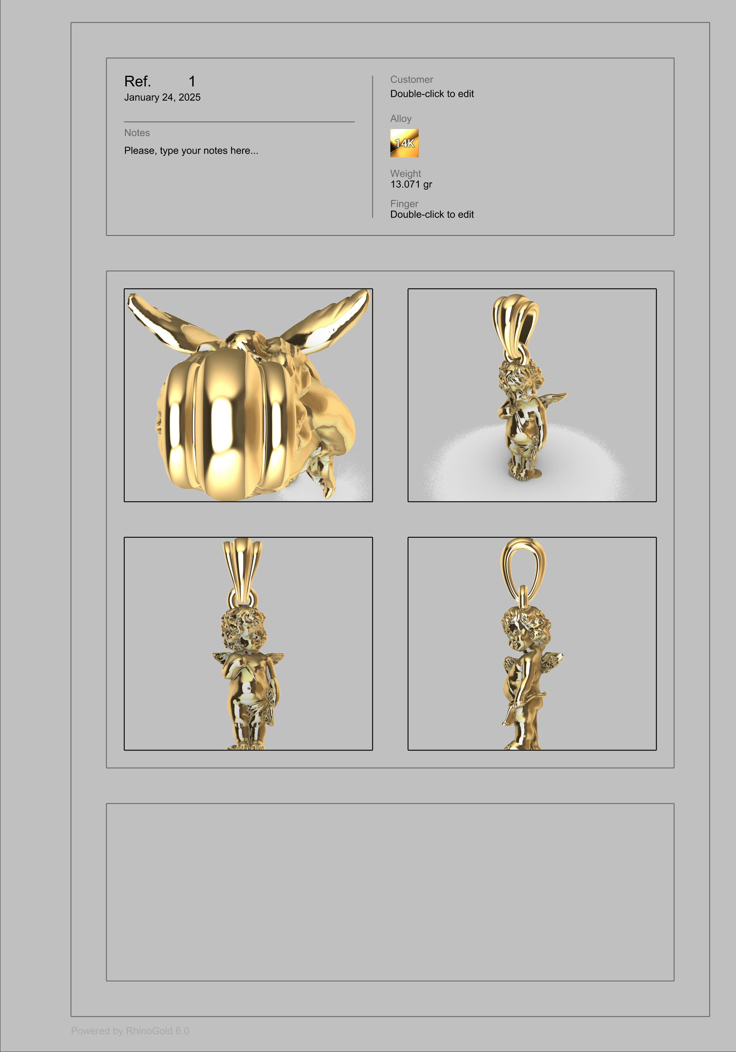 Vintage Cherub Baby Angel Heaven Wings Necklace Jewelry 3D print model_20