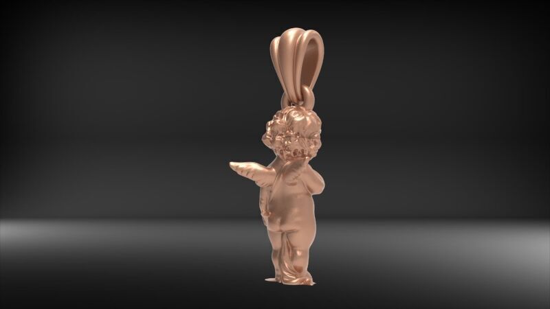 Vintage Cherub Baby Angel Heaven Wings Necklace Jewelry 3D print model_16