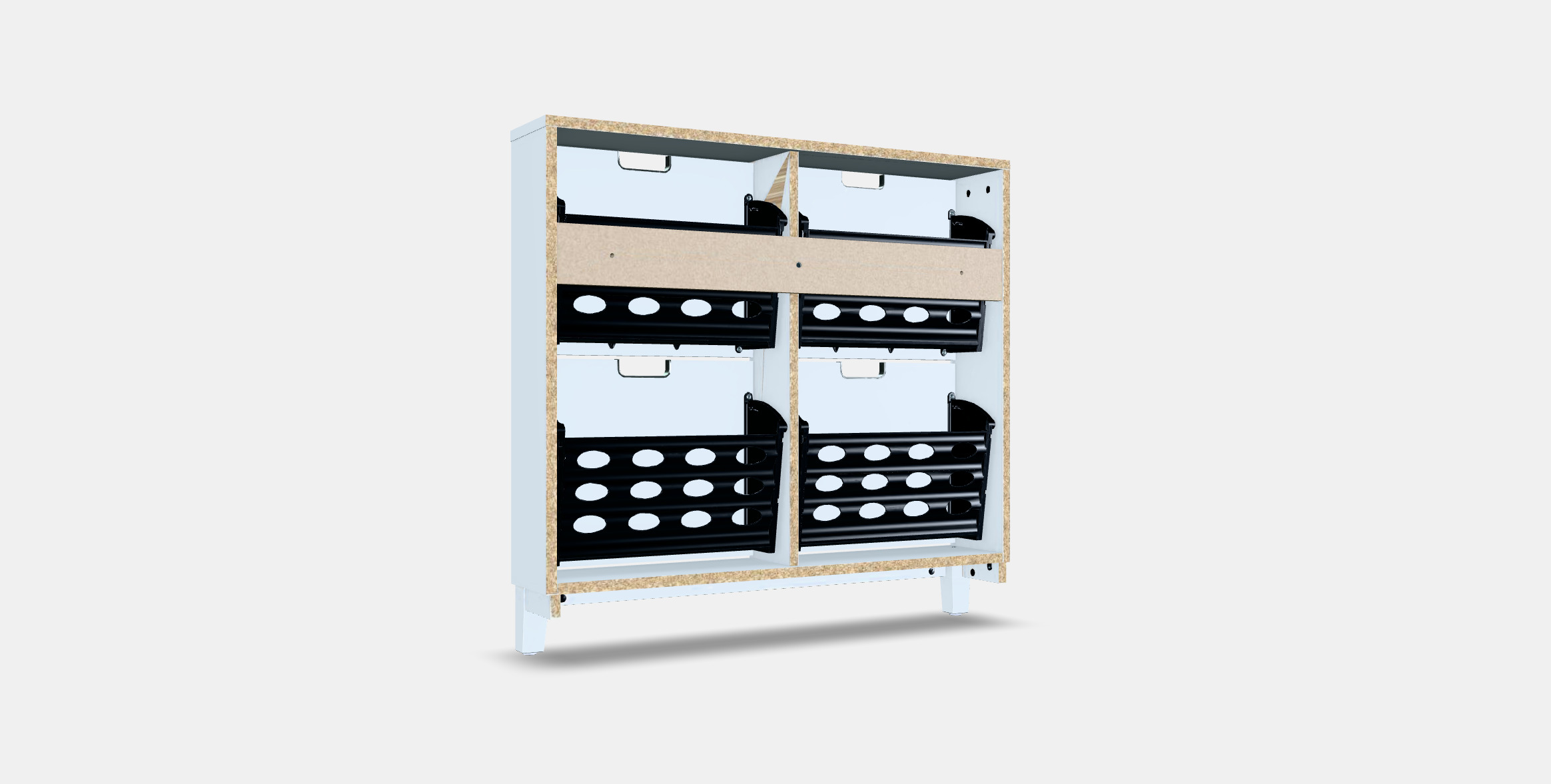 STALL Shoe cabinet with 4 compartments 1 3D model_15
